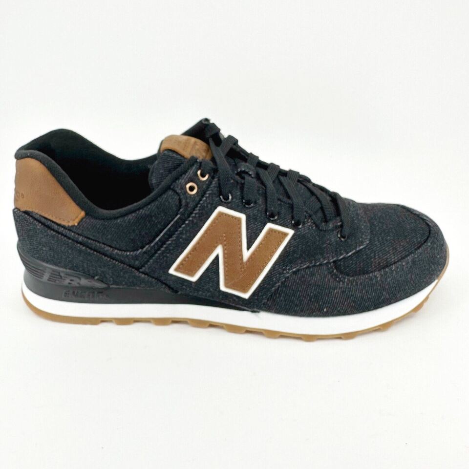 Authenticity Guarantee  New Balance 574 Classics 15 Ounce Canvas Denim Black ...