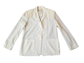 Gilberto Mattia Nocco women Fine Wool Light Minimalist Ecru Jacket Itali... - $41.43
