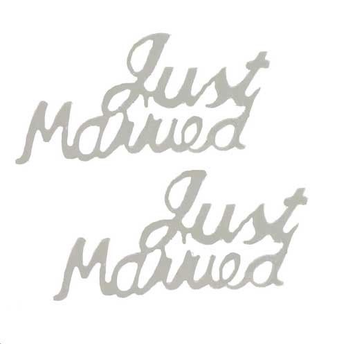 Confetti Word Just Married Silver - 1/2 Oz-Pounds - FREE SHIP (7848)