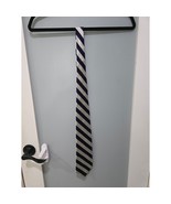 Agincourt Tie Blue Silver Striped 100% Silk Classic Necktie 58” Preppy - $409.20 MXN