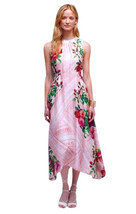 $198 Anthropologie Jardin de Rosas Midi Dress 6 Medium Floral Beaded Col... - £96.91 GBP