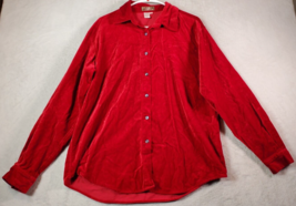 The Territory Ahead Shirt Womens Large Red Velvet Long Sleeve Collar Button Down - £10.73 GBP