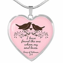 Express Your Love Gifts Song of Solomon 3:4 Necklace Engraved 18k Gold Heart Pen - £55.69 GBP
