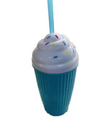 Smoothie Shape Plustic Cup W/Straw-10oz-Blue/Greenbrier - €8,49 EUR