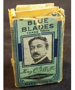 Vintage BLUE BLADES KING GILLETTE RAZOR BLADES Box Safety Razor Boston 2... - $6.63 CAD