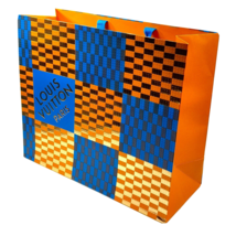 Louis Vuitton Lego Print Shopping Bag Orange &amp; Blue 15 3/4&quot; x 13 1/4&quot; x ... - $35.00