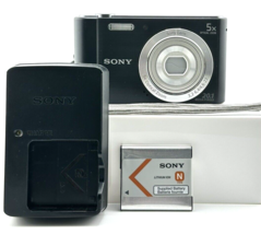 Sony CyberShot DSC W800 Digital Camera 20.1 MP 5x Zoom Black Tested - $144.61