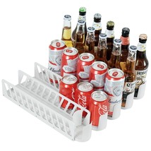 Drink Organizer For Fridge, Self-Pusher Glide For 12-20Oz Cans And Bottles, Refr - $50.99