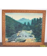 Landscape Original Oil Painting On Canvas 15&quot; x 19&quot; mountain forest stre... - £57.39 GBP
