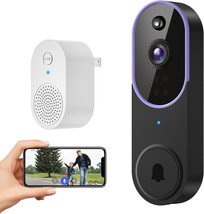 1080P Smart Video Doorbell Camera Wireless With Free Chime, Human Motion - £25.39 GBP