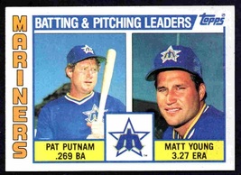 Seattle Mariners Team Leaders Pat Putnam Matt Young 1984 Topps #336 nr mt ! - £0.37 GBP