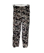 Anthropologie Cartonnier Nassella black Floral High Waist Jogger Pants s... - £19.98 GBP