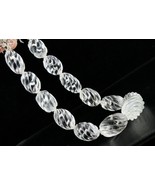 NATURAL WHITE ROCK CRYSTAL QUARTZ BEADS CARVED OVAL 13 PCS 1142 CARATS G... - £280.98 GBP