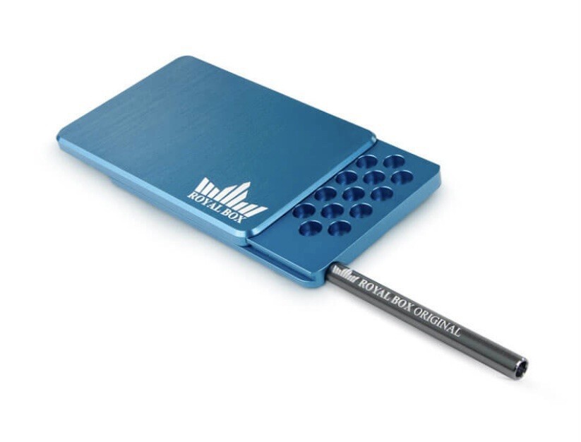 45 Compartment Blue Honeycomb Royal Box Storage Device w Built In 3” Metal Straw Item image 5