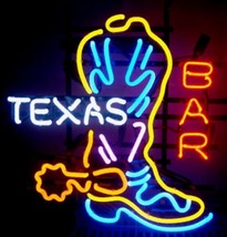 New Texas Boot Bar Cowboy Lone Star Beer Neon Light Sign 24&quot;x20&quot;  - £199.83 GBP