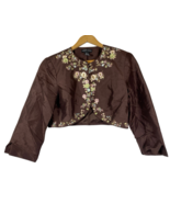 Spenser Jeremy Silk Bolero Jacket Embroidered Floral Size 4 Forest Fairy... - $81.96 CAD
