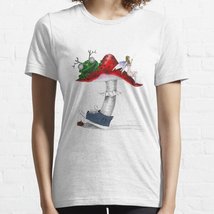 Walking Mushroom Women&#39;s White Tee T-Shirt - £15.22 GBP