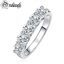 4mm 1.5ct Moissanite Wedding Rings for Women 925 Silver Half Eternity Band Finge - £56.33 GBP