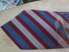 Hermes Paris Men&#39;s 100% Silk Ties Blue Red Gray Stripes - $100.00