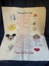 Complete Counted Cross Stitch ‘Thank God For Kids’ 16”x20” - $12.79