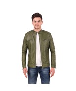 Motorcycle jacket For Leather Retail Men Solid Jacket  - $2,284.55 MXN