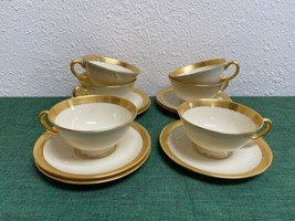 Set of 6 Lenox LOWELL Gold Cup &amp; Saucer Sets Made in USA Bonus + - £117.94 GBP
