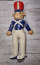 Antique Painted Plush Stuffed Toy Soldier Boy Man Red White Blue 17.5&quot; *... - £181.79 GBP
