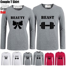 Beauty and The Beast Bows and Dumbbells Couples Print T-shirts Graphic Tee Tops - £13.14 GBP