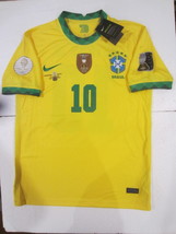 Neymar Jr. Brazil Copa America Final Stadium Yellow Home Soccer Jersey 2020-2021 - £81.19 GBP