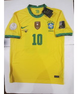 Neymar Jr. Brazil Copa America Final Stadium Yellow Home Soccer Jersey 2... - $123.43 CAD
