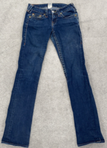True Religion Johnny Jeans Straight Leg Dark Blue Denim USA Womens Size 26 - $29.70
