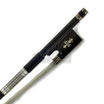 New 44 Violin Bow Satin Pattern Carbon Fiber Cupronickel Parts Fleur De Lys-Dark - £47.95 GBP