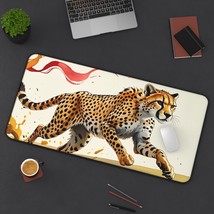 Cheetah Print Desk Mat, Wild Animal Mouse Pad, Office Decor, Gamer Gift,... - $28.05 CAD