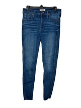 Madewell Womens Jeans 9&quot; High-Rise Skinny Stretch Raw Hem Denim Blue Sz. 30 T - £21.79 GBP