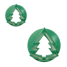 Christmas Tree Set Of 2 Sizes Concha Cutters Bread Stamps Made in USA PR... - £9.42 GBP