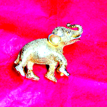 Beautiful vintage 1 in little gold elephant brooch! Trunks up! GOOD LUCK! - £17.40 GBP