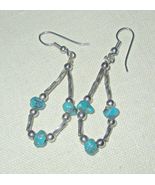 Turquoise Nugget Dangle Earrings - $6.00