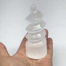 1pc, 3.9&quot;-4.3&quot; Selenite Tower Crystal Twisted Point POWERFUL WHITE Selenite - £4.74 GBP