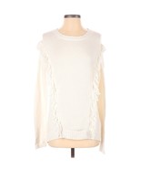 Trouve Sweater Womens Size S Ivory Fringe Embellished Knit Cotton Merino... - $181.89 MXN