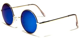 NEW GOLD FRAME ROUND CIRCLE STYLE SUNGLASSES MIRRORED LENS HIGH QUALITY ... - $7.66