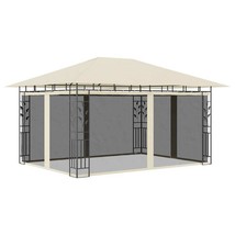 Gazebo with Mosquito Net 13.1&#39;x9.8&#39;x9&#39; Cream 0.6 oz/ft² - $5,875.89 MXN
