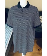 Selected Homme Organic Cotton Polo Shirt Mens L Navy Blue White Short Sl... - $35.27 CAD