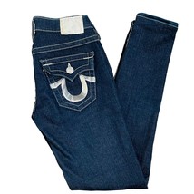 True Religion Dark Blue Silver Sequin Beck Jeans Size 24 - £31.14 GBP