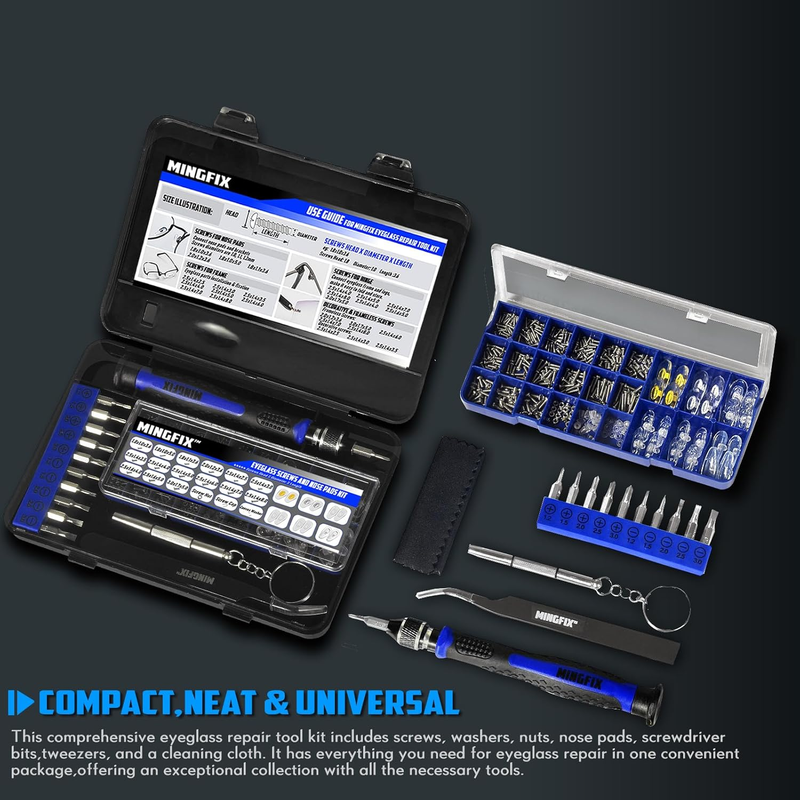 Eyeglass Sunglass Repair Kit,Mingfix Magnetic Eye Glasses Repairing Tool Kit wit Item image 2