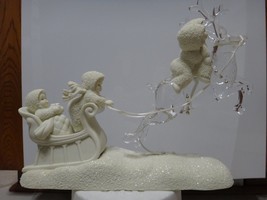 Dept 56 Snowbabies &quot;Up Into The Stars&quot; Sleigh Reindeer Flying Christmas 2001 - £391.52 GBP