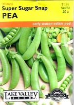 GUNEL Pea Super Sugar Snap Vegetable Seeds Lake Valley  - £7.08 GBP