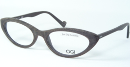 OGI Innovation 7134 151 Brossé Marron Bois Rouge Lunettes 49-17-140mm - £74.47 GBP