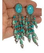 hand crafted turquoise dangle earrings - $50.14 CAD
