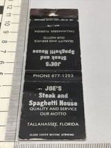 Front Strike Matchbook Cover Joe’s Steak and Spaghetti House Tallahassee... - £9.85 GBP