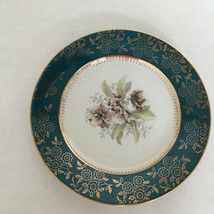 Vintage MZ plate from czechoslovakia flower pattern white center gold trim - £15.67 GBP